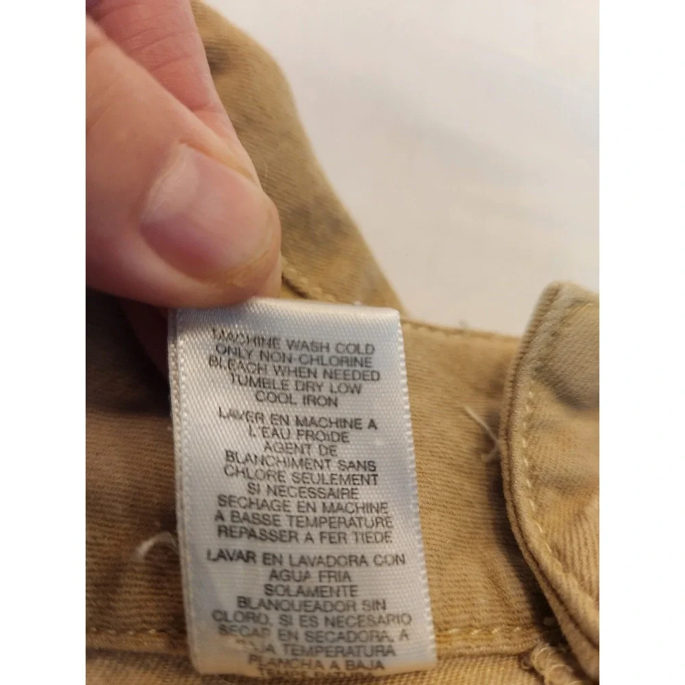 Michael Kors Khaki Cargo Pants Womens 10 Stretch Straight Leg Flap‎ Pocket 34x29
